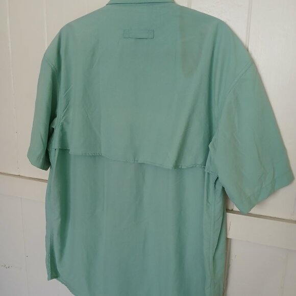 LL BEAN Shirt Mens Large Reg Vented Fishing Outdoor Short Sleeve Moss Green* - Picture 5 of 11